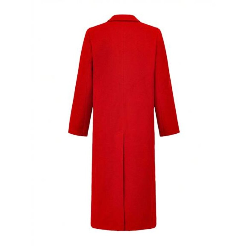 Women's Winter Wool Coat Single-Breasted Pea Coat Casual Long Lapel Work - Picture 4 of 9